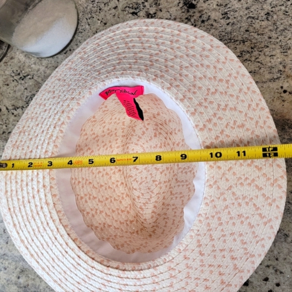 Betsey Johnson | Packable Floral Sun Hat EUC Medium Floppy Brim White & … - Picture 4 of 15